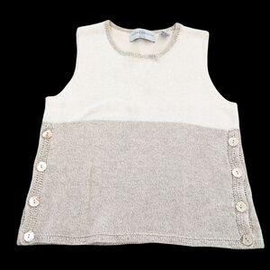 Vtg Marisa Christina Women Sleeveless Top Sweater Size PP Beachy Coastal Neutral